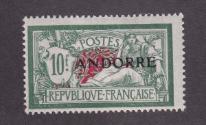 French Andorra Scott # 21 F-VF OG lightly hinged nice color cv $ 275 ! see pic !