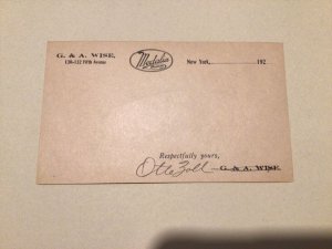 U. S. G. A. Wise  Medalia Hoisery New York 1920 postal card 67817