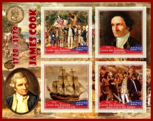 Stamps. Ships,  James Cook 2019 year 1+1 sheets perforated