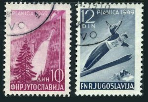 Yugoslavia 260-261,CTO.Michel 570-571. Ski Championships,Planica 1949.Ski jump.