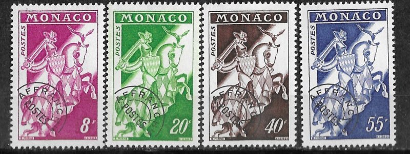 Monaco # 466-69  Knight - precancelled      (4)  Mint NH