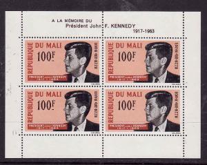 Mali-Sc#C24a-unused NH airmail sheet-Pres. John F Kennedy-1964 -