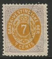 U.S. Scott #9 Danish West Indies Stamp - Used Single