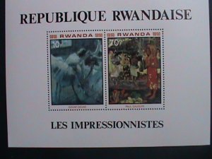 RWANDA-FAMOUS NUDE PAINTING-BY EDGAR DEGAS & PAUL GARGUIN-MNH S/S SHEET VF