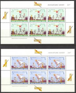 New Zealand Sc# B77a-B78a MNH Miniature Sheets/6 1969 Boys Playing Cricket