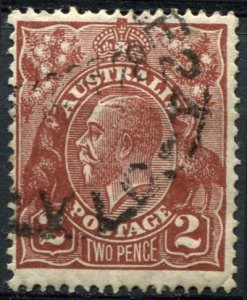 Australia Sc#70 Used, 2p red brn ( Die II ), King George V Issue (1928)