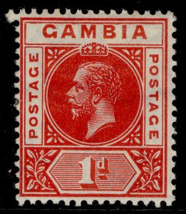 GAMBIA GV SG87, 1d red, LH MINT.