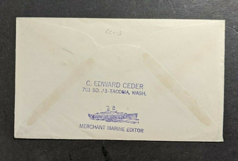 1938 SS Santa Barbara Sea Post Cover to Portland OR