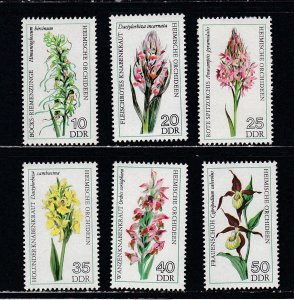 Germany DDR # 1729-1734, European Orchids, Mint NH, 1/2 Cat.