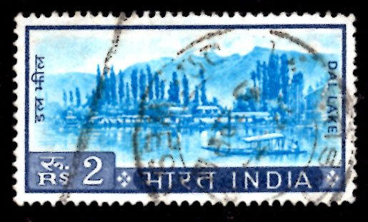 India Rs.2/- Dal Lake, Kashmir 1967 SG.518, Sc.420 Used Definitive (#03)