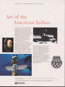 US #719 (37c) Art of the American Indian #3873 USPS Commemorative Stamp Panel