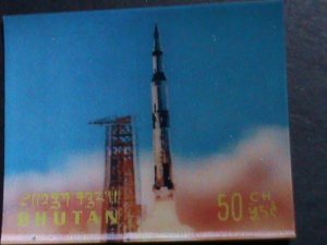 ​BHUTAN-1970- SC #118E LIFT OFF-CONQUEST OF SPACE-3D MINT VF LAST ONE