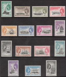 Falkland Islands Dep 1954 Ships; Scott 1L19-33, SG G26-40; MNH