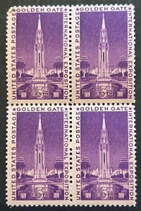 Scott#: 852 - Golden Gate Expo 3¢ 1939 Block of Four MOG - Lot 2