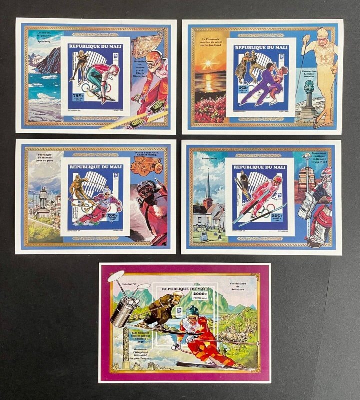 Stamps Deluxes Blocs + S/S Olympic Games Lillehammer 1994 Mali Imperf.-