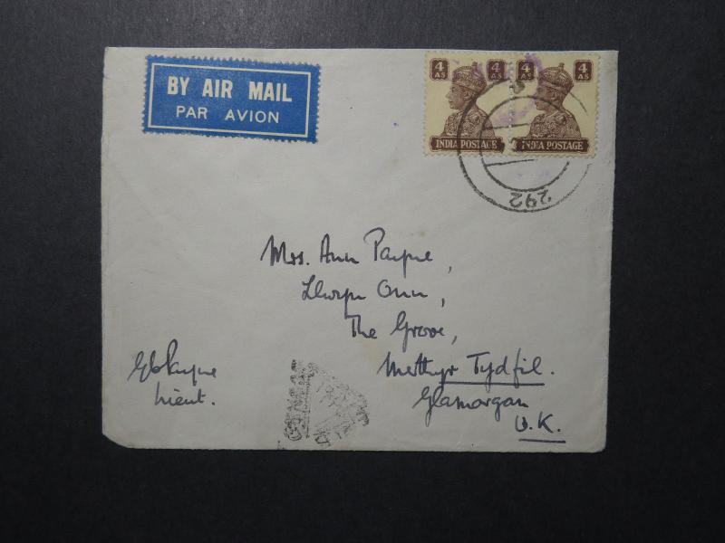 India 1941 Forces Cover / APO 292 (POONA) / Censored - Z12413