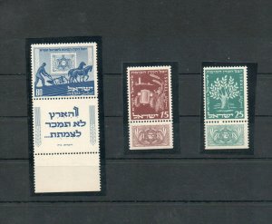 Israel Scott #48-50 JNF (KKL) Set of Full Tabs MNH!!