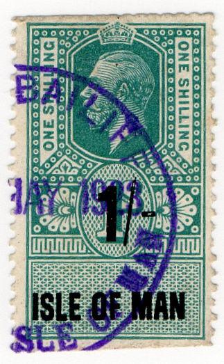 (I.B) George V Revenue : Isle of Man 1/- on 1/- OP