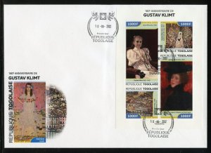 TOGO 2022 180th ANNIVERSARY GUSTAV KLIMT SHEET FIRST DAY COVER