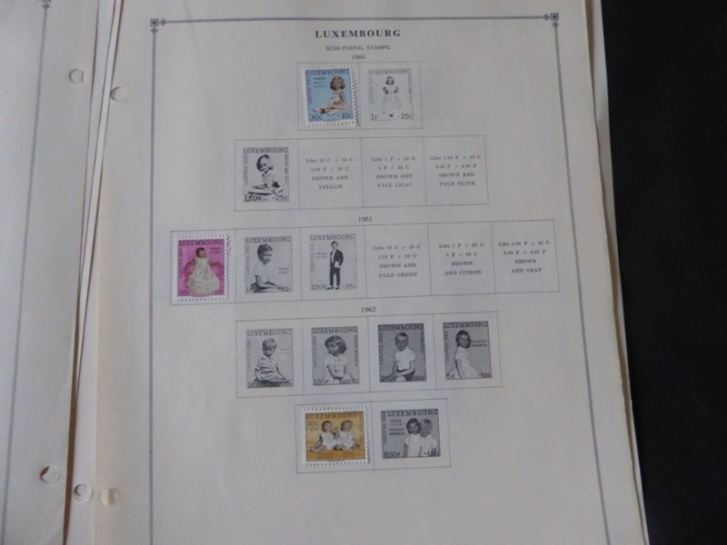 Luxemburg 1874-1966 Stamp Collection on Scott International Stamp Album pages