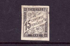 France-Scott#J4-used imperf postage due-15c black-1863-small