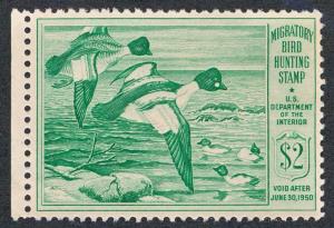 US RW16 MINT F-VF NH, $2 BRIGHT GREEN DUCK