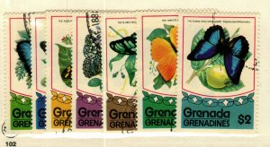 Grenada Grenadines #660-6 used Butterflies