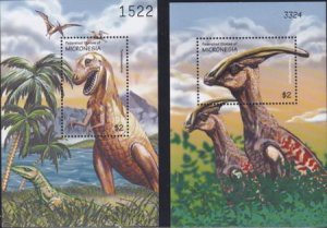 US 455-56 Trust Territories Micronesia NH VF Prehistoric Animals S/S