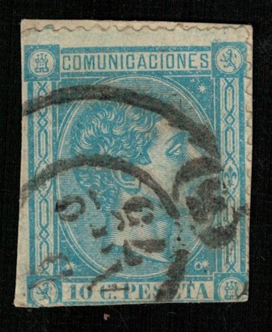 1875, King Alfonso XII, 10 Cs, PESETA, COMUNICACIONES, rare, CV $ 1701 (Т-7633)