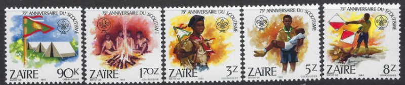 Zaire 1085-89 MNH 1982 Scouting Year (ak8450)
