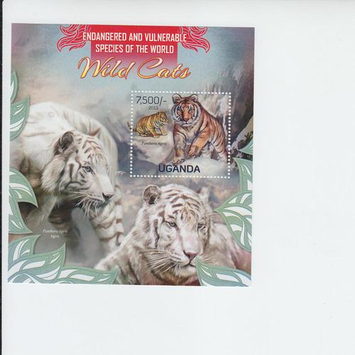 2013 Uganda Wild Cats SS Tigers (Scott 2040) MNH