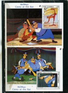 GAMBIA 1993 DISNEY CASEY AT THE BAT SHEET OF 9 STAMPS & 2 S/S MNH 