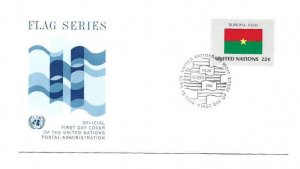 United Nations #479 Flag Series 1986, Burkina Faso, Official Geneva FDC