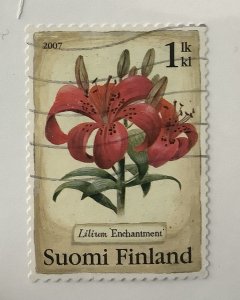 Finland 2007 Scott 1285 used- 1st klass, Lilium enchantment, flower