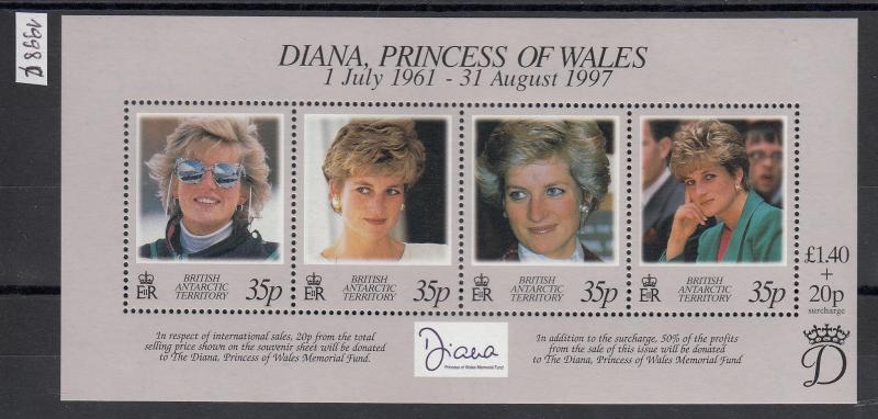 XG-U172 BRITISH ANTARCTIC TERRITORY - Lady Diana, 1998 In Memory MNH Sheet