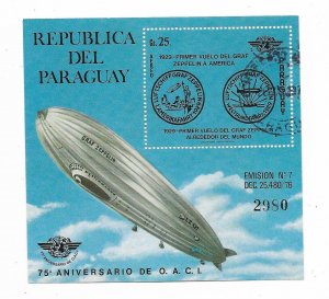 PARAGUAY 1979 ZEPPELIN 75 ANNIV. OF INT. ORGANIZATION OF CIVIL AVIATION USED SS