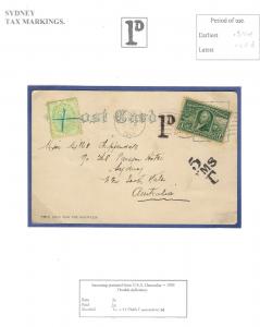 POSTAGE DUE Markings Stamps Covers NSW Australia Unpaid Postmark New South Wales