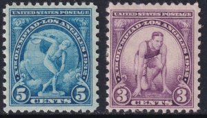 Sc# 718 / 719 U.S. United States 1932 Olympic Games complete set MLMH CV $3.75