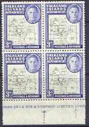 Falkland Islands Dependencies 1946-49 KG6 Thin Maps 3d bl...