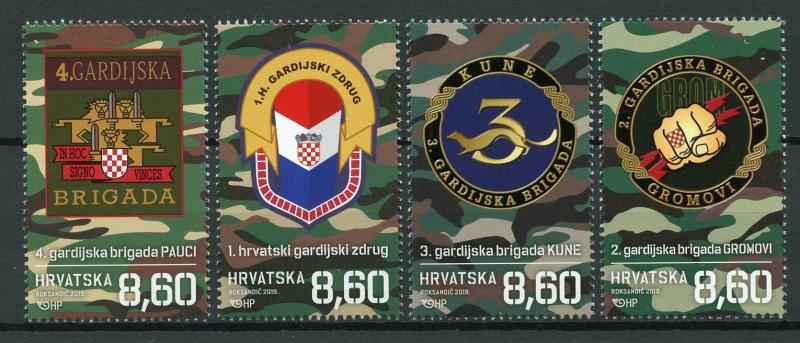 Croatia 2019 MNH War of Independence Guards Brigades 4v Set Military Stamps