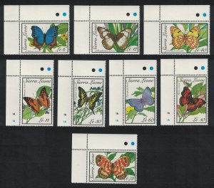 Sierra Leone Butterflies 8v Corners 1989 MNH SG#1312-1319