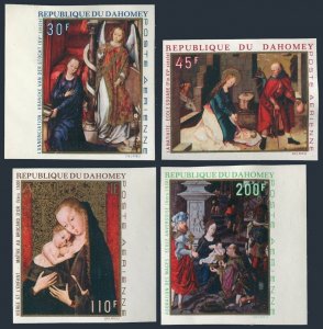 Dahomey C109-C112 imperf, MNH. Mi 399B-402B. Christmas 1969.Paintings,