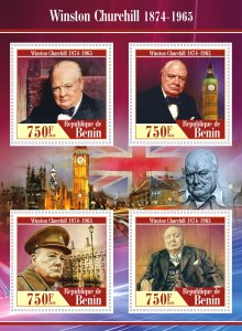 Stamps. Famous people. Winston Churchill 2020 year 1+1 sheets perforated