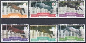 Cuba Sc# 5532-5537  HORSES show jumping  CPL SET of 6  2014 MNH