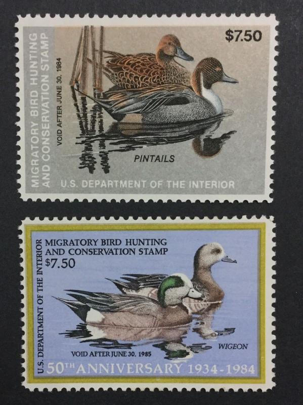 MOMEN: US #RW50-51 DUCK MINT OG NH $30 LOT #21121