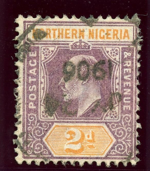 Northern Nigeria 1905 KEVII 2d dull purple & yellow (O) very fine used. SG 22.