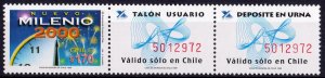 Chile 1999 Sc#1310  Millennium 2000 D.S.20 Set (1 + 2L) MNH