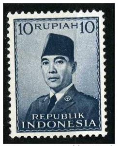 Indonesia 1951/53 - Scott 395 MH - 10r, President Sukarno 