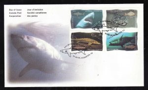 Canada-Sc#1641-4 - stamps on FDC-Marine Life-Ocean Water Fish-1997-