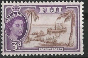 Fiji # 152 QE II  3d  Loading Copra  (1)   Mint NH